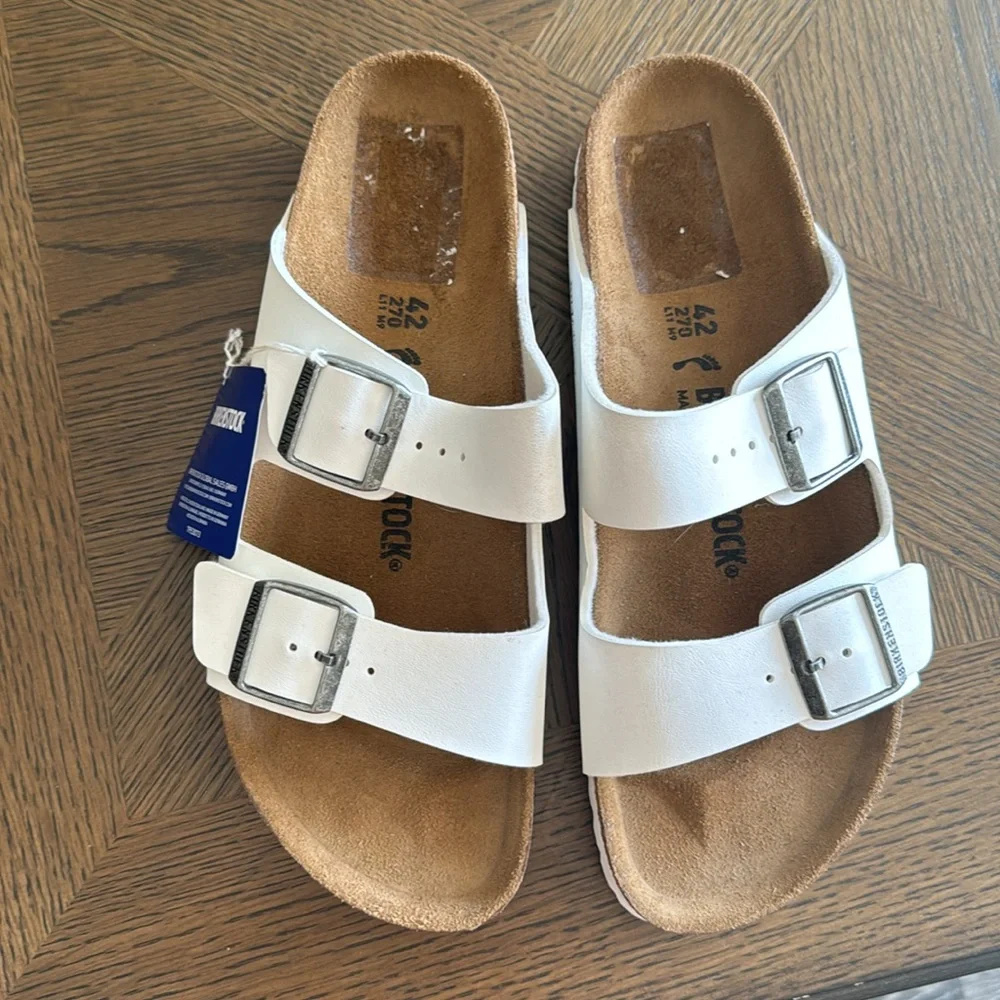 BIRKENSTOCK Arizona Deserts slide Sandal Men, White,SZ 42EU 9US,BRAND NEW$135